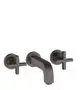 AXOR-HG-AXOR-Citterio-3-Loch-Waschtischarmatur-Unterputz-fuer-Wandmontage-mit-Auslauf-162-mm-Kreuzgriffen-und-Rosetten-Brushed-Black-Chrome-39313340 gallery number 1